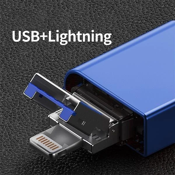 بولهاموبيل Ultra Fast Memory Card Reader with USB Type-C and Lightning Port Micro Sc Memory Card Reader