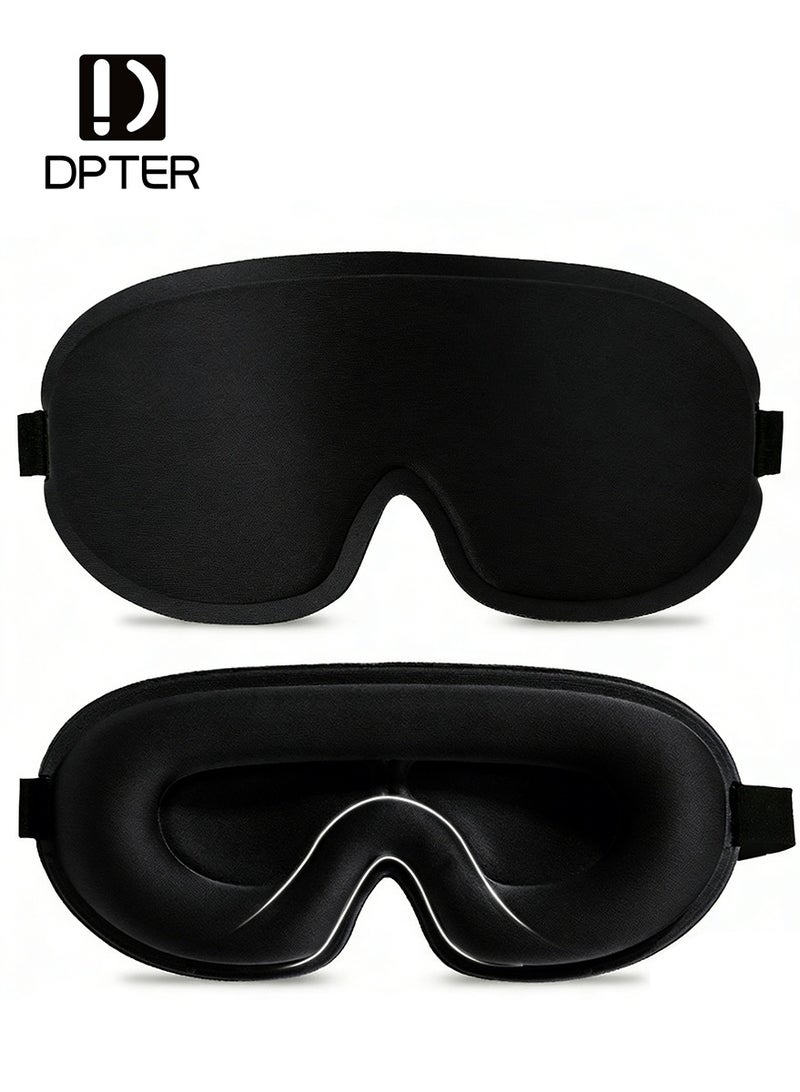 DPTER Sleep Eye Mask, Soft Comfortable and Darkening 3D Eye Mask with Adjustable Strap for Women Men Side Sleeper, No Eye Pressure 100% Blocking Light, Perfect Sleep Anytime, Anywhere, Black - Image 1
