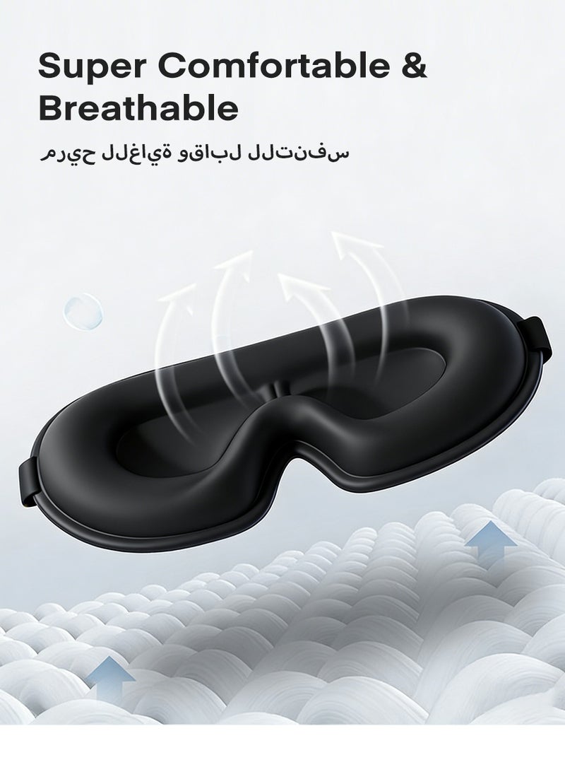DPTER Sleep Eye Mask, Soft Comfortable and Darkening 3D Eye Mask with Adjustable Strap for Women Men Side Sleeper, No Eye Pressure 100% Blocking Light, Perfect Sleep Anytime, Anywhere, Black - Image 4