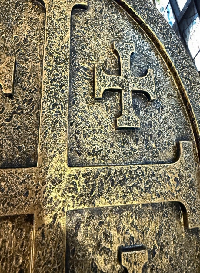 Top Brass Jerusalem Cross Wall Décor - 11 ½” Resin Plaque with Weathered Bronze Finish - Christian Home Décor religious Wall Art - Five Fold Crusader’s Sculpture - Image 5