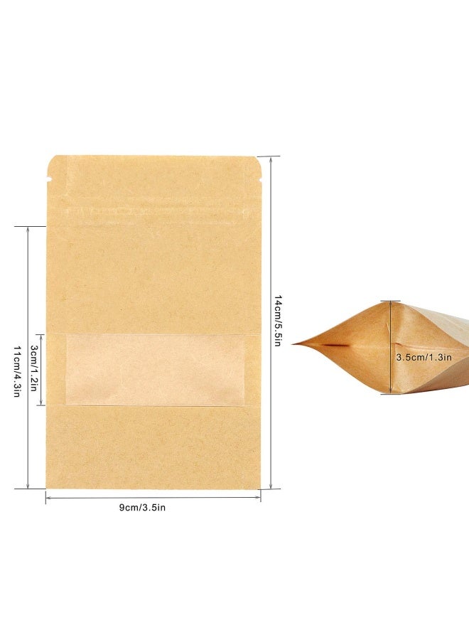 SumDirect Kraft Zip Lock Stand Up Food Bags Resealable Pouches With Notch And Matte Window 3.5X5.5 Inches 0.93Oz Pack Of 50 3.5 X5.5 - Image 3