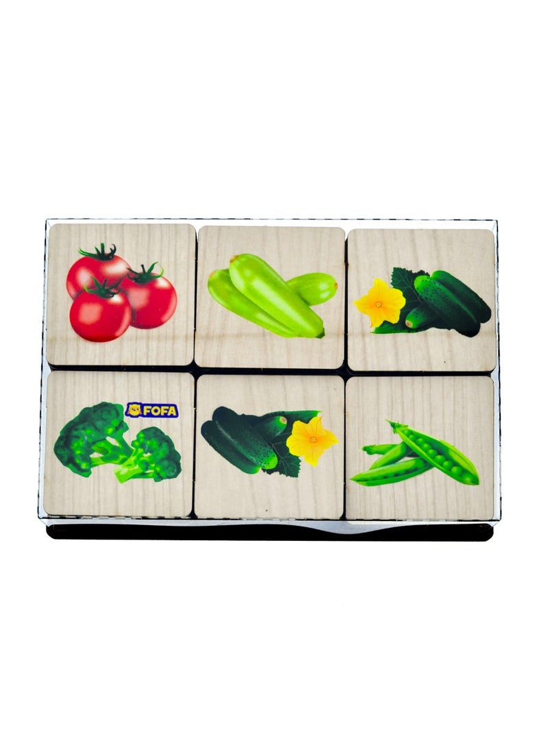 فوفا FOFA لعبة تعليمية خشبية - خضروات الذاكرة للأطفال - Image 1