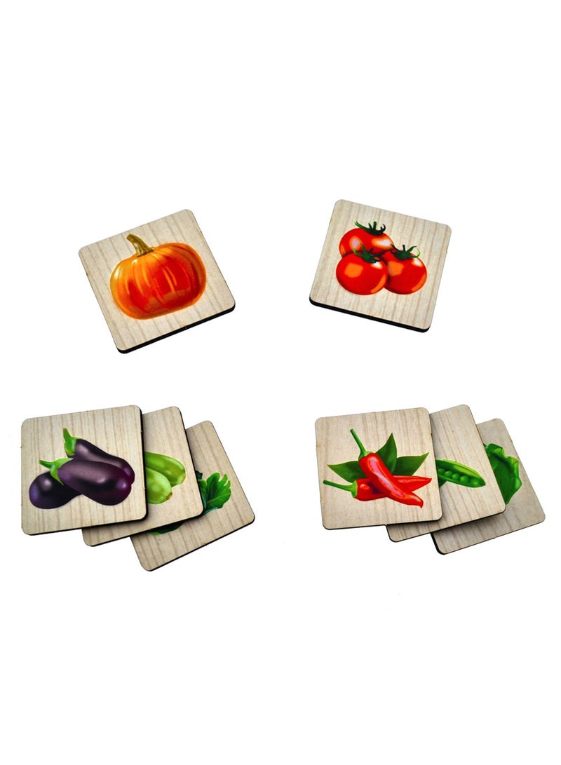 فوفا FOFA لعبة تعليمية خشبية - خضروات الذاكرة للأطفال - Image 3