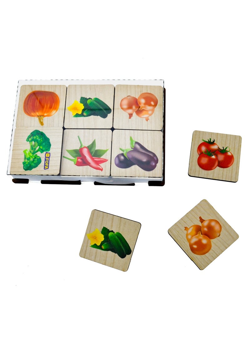 فوفا FOFA لعبة تعليمية خشبية - خضروات الذاكرة للأطفال - Image 4