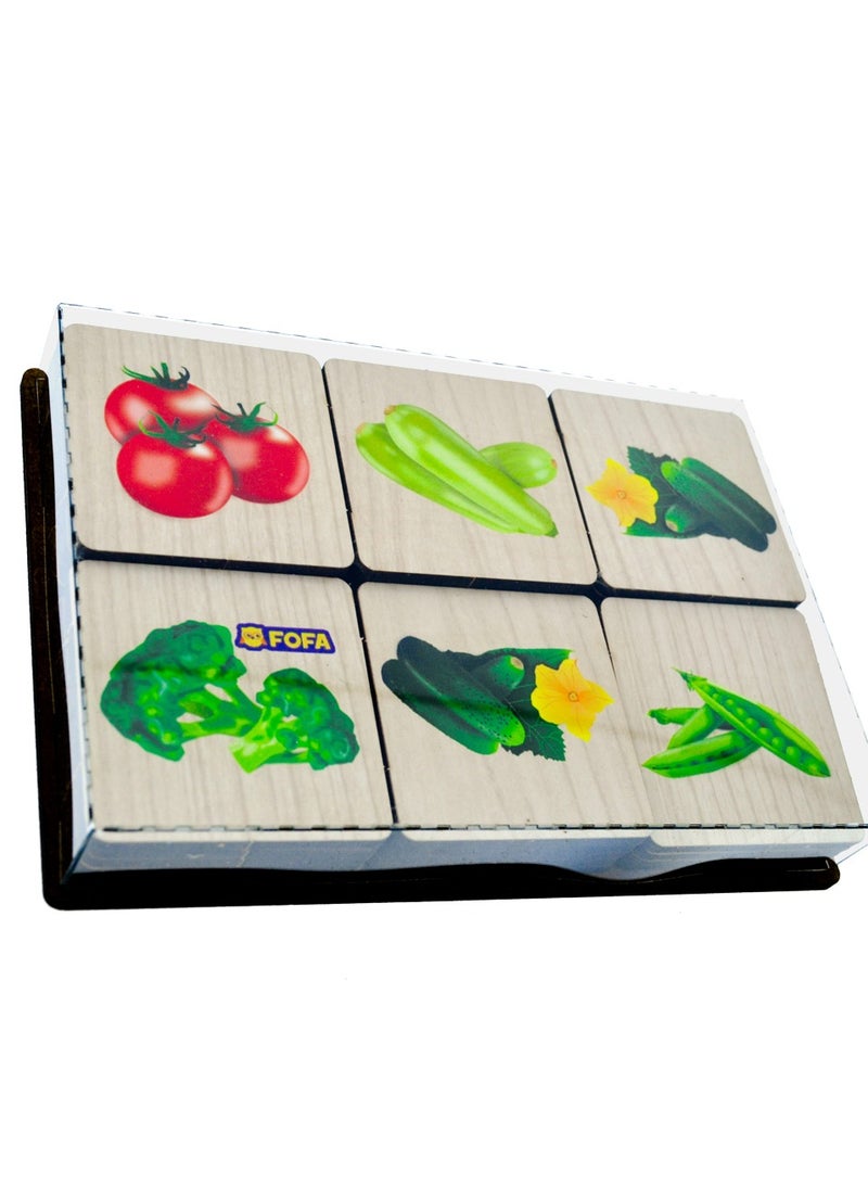فوفا FOFA لعبة تعليمية خشبية - خضروات الذاكرة للأطفال - Image 2