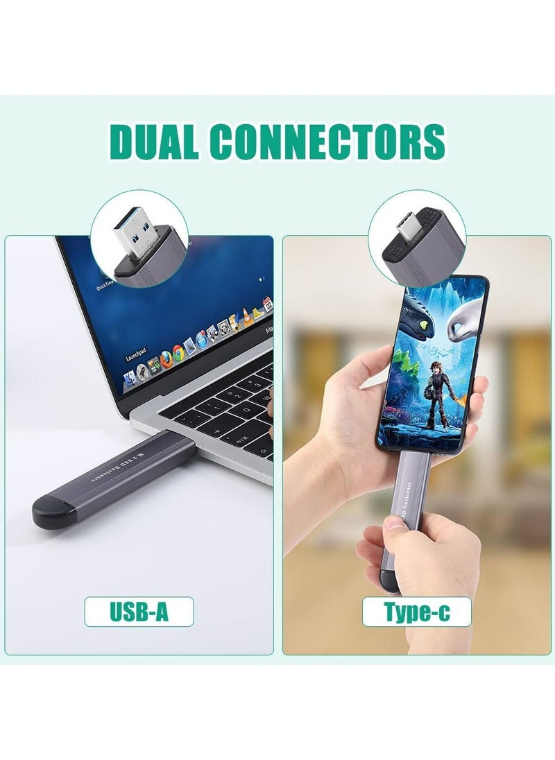 ماركة غير محددة محول حاوية محرك أقراص الحالة الصلبة M.2 SSD، علبة محول بروتوكول مزدوج NVME/SATA مع USB C 3.1/3.2 Gen 2 و USB A، 10 جيجابت في الثانية PCI-E/6 جيجابت في الثانية SATA، دعم علبة محرك أقراص الحالة الصلبة  - Image 4