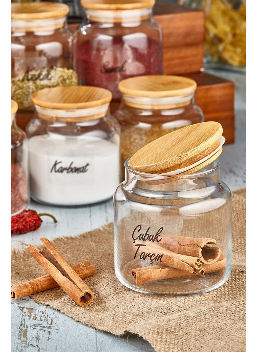 Fbz Home 12-Piece Lux 500 ml Labeled Glass Jar with Lid Storage Container Spice Jar Set  - Image 2