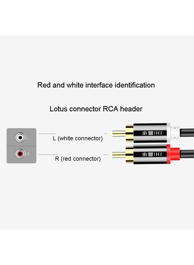 BURAQ JINGHUA 2RCA Double Lotus Plug Audio Cable Left/Right Channel Stereo Amplifier Connection Wire, Length: 5m  - Image 3
