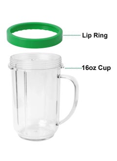 SYOSI 16oz Bullet Cups Compatible with Magic Bullet Blender 250W MB-1001, Includes Colored Lip Rings, Pack of 4  - Image 4