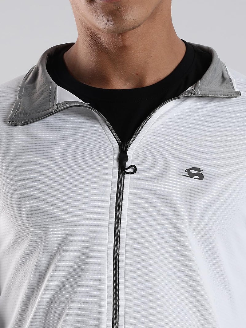 ADRO Sunscreen Jacket for Men UV Sun Advanced Protection Running Jackets For Men Biker Jackets with Zipper Sports jacket for men | SSJ-PLN-WH-M - Image 4