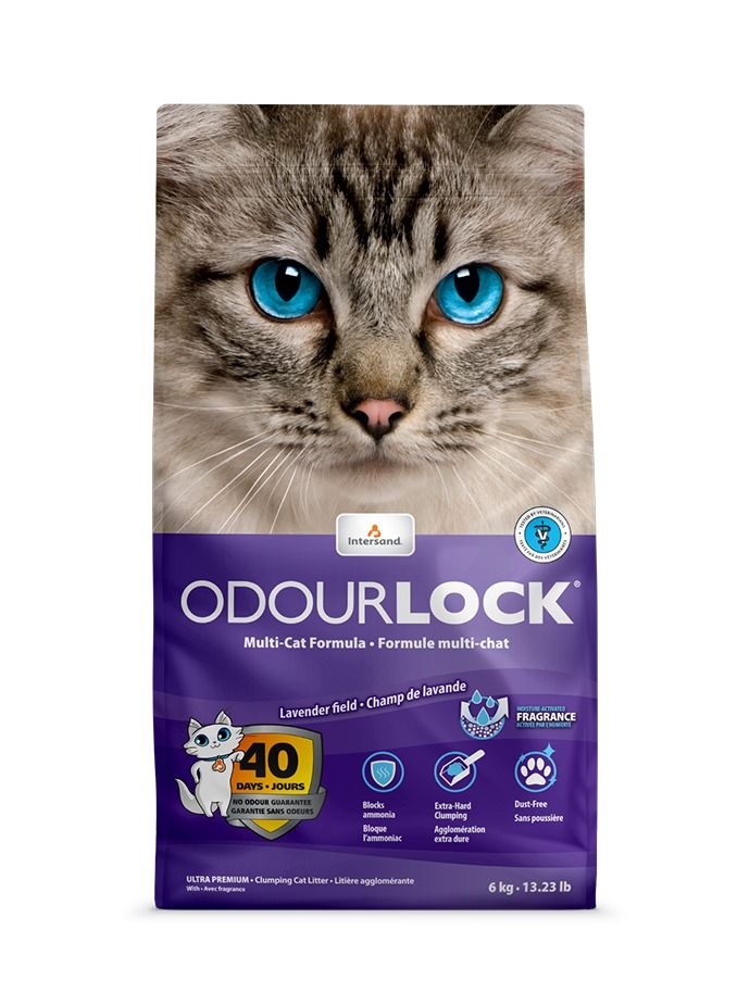Odourlock Lavender Field Clumping Cat Litter 6 kg
