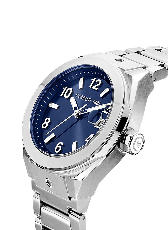 شيروتي 1881 Women's Round Shape Stainless Steel Band Analog Wrist Watch 33 mm - Blue Dial - CIWLH2226004