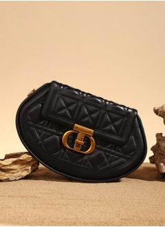 Haute Sauce The Quilted Curve Sling Bag - Midnight Black  - Image 1
