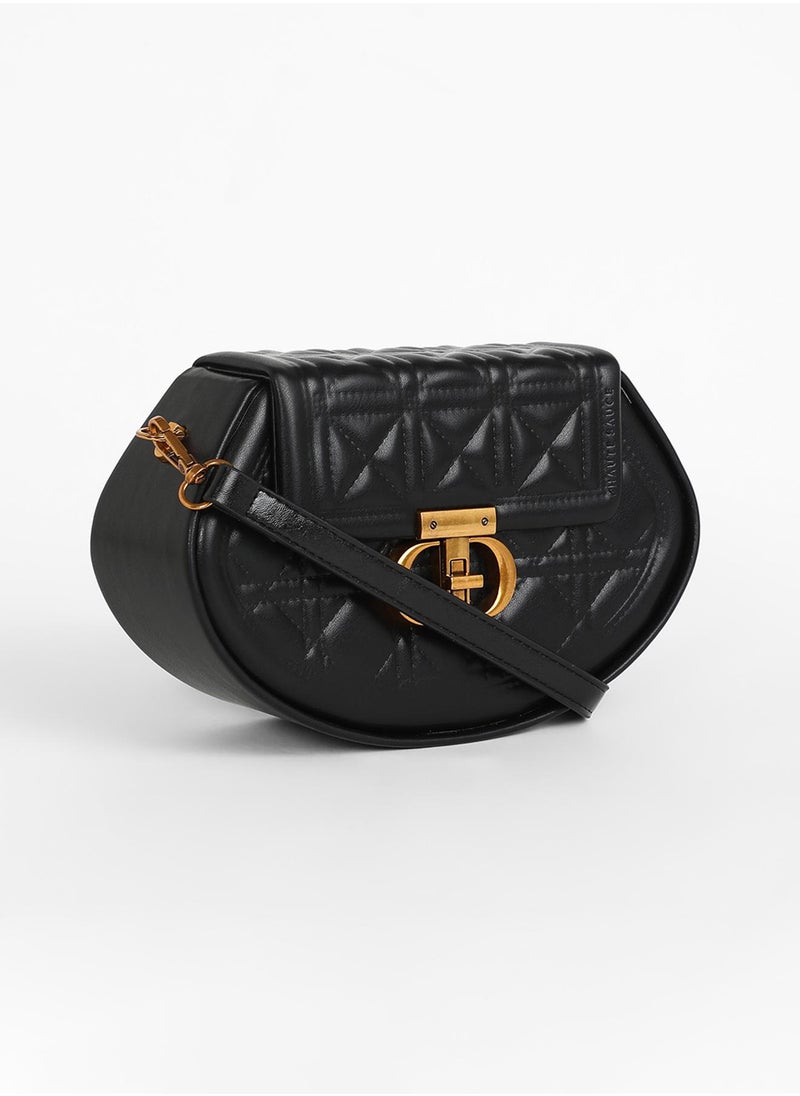Haute Sauce The Quilted Curve Sling Bag - Midnight Black  - Image 5