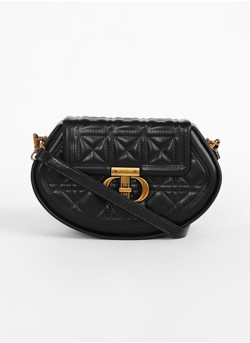 Haute Sauce The Quilted Curve Sling Bag - Midnight Black  - Image 4