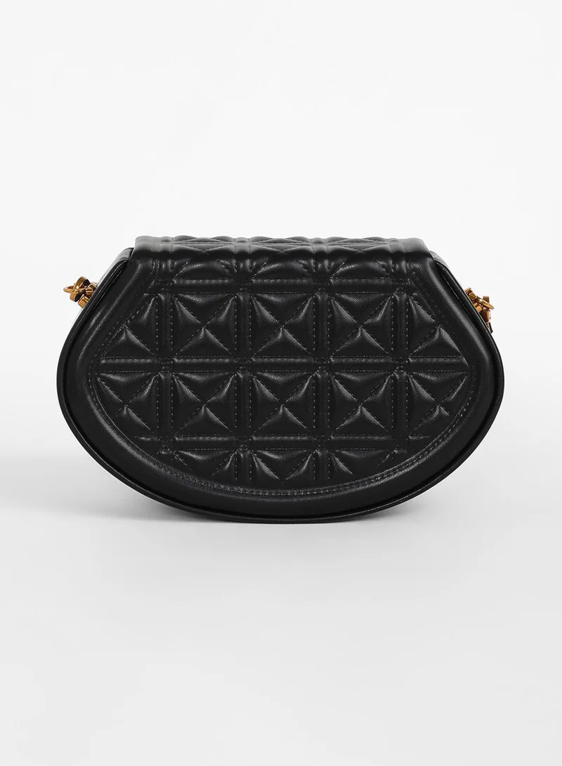 Haute Sauce The Quilted Curve Sling Bag - Midnight Black