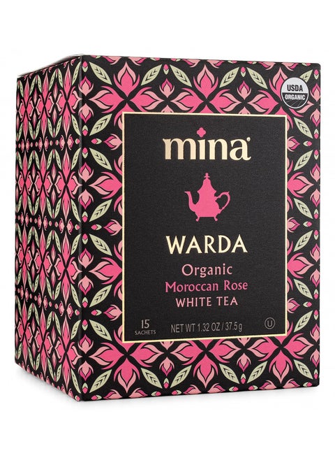 Mina Warda, Organic Moroccan Rose White Tea, 15 Biodegradable Sachets