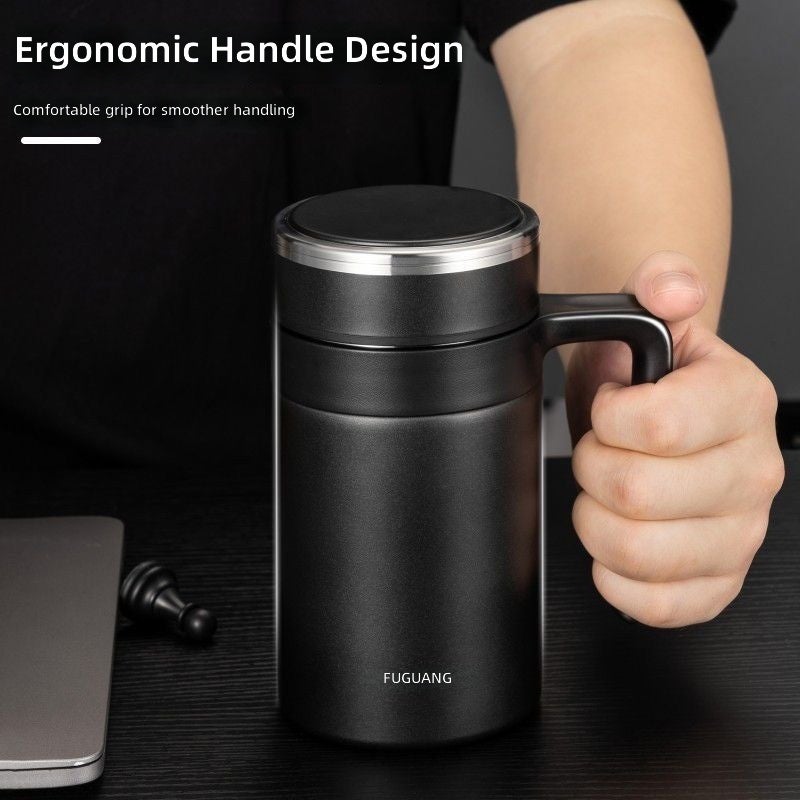 FUGUANG 304 Stainless Steel Insulated Water Bottle with Tea Separator, Handle & Filter - Large Capacity for Office & Home - Image 2