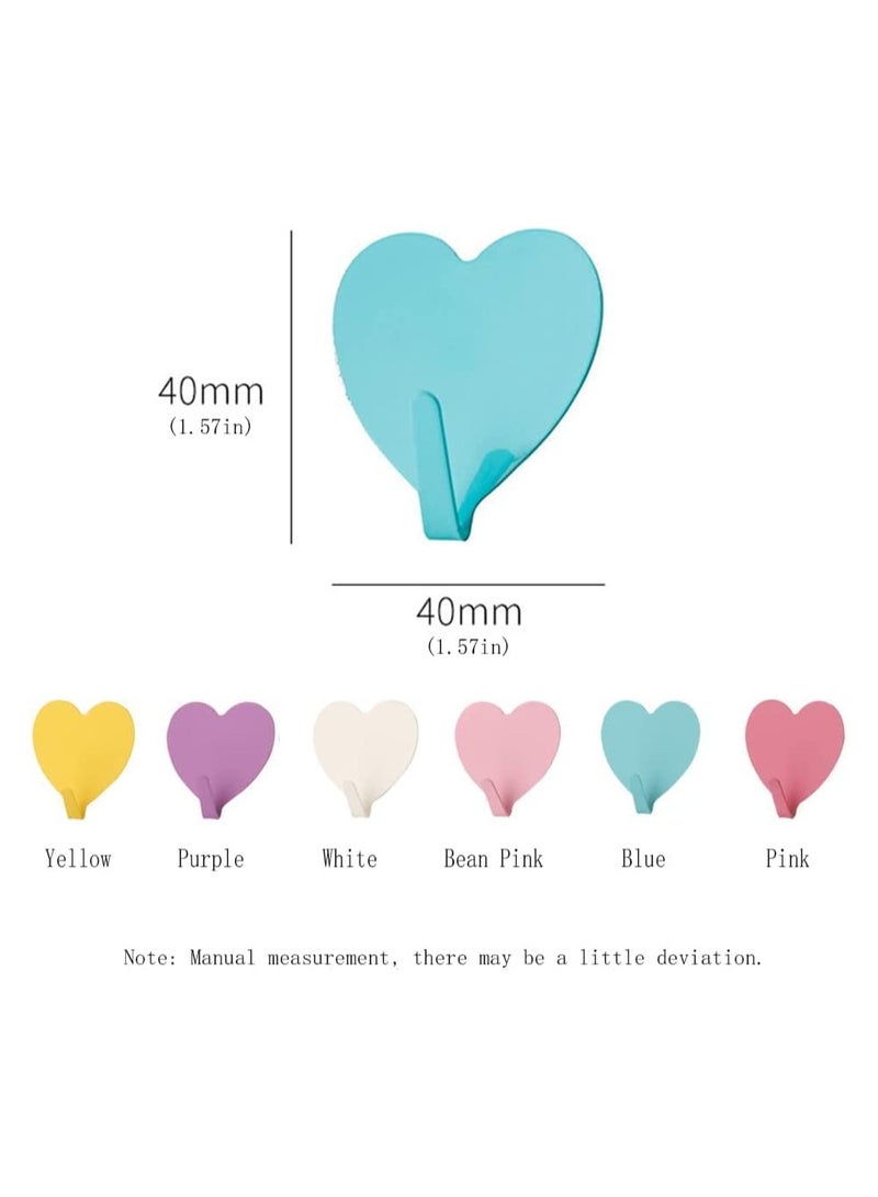 Cobest Heart Shaped Decorative Wall Hooks, 24 Pack Stainless Steel Strong Adhesive Wall Hook for Home Kitchen Bathroom, Cute Utility Hooks, for Hanging Hat, Towel, Key, Towel Hook Wall Mount - Image 1