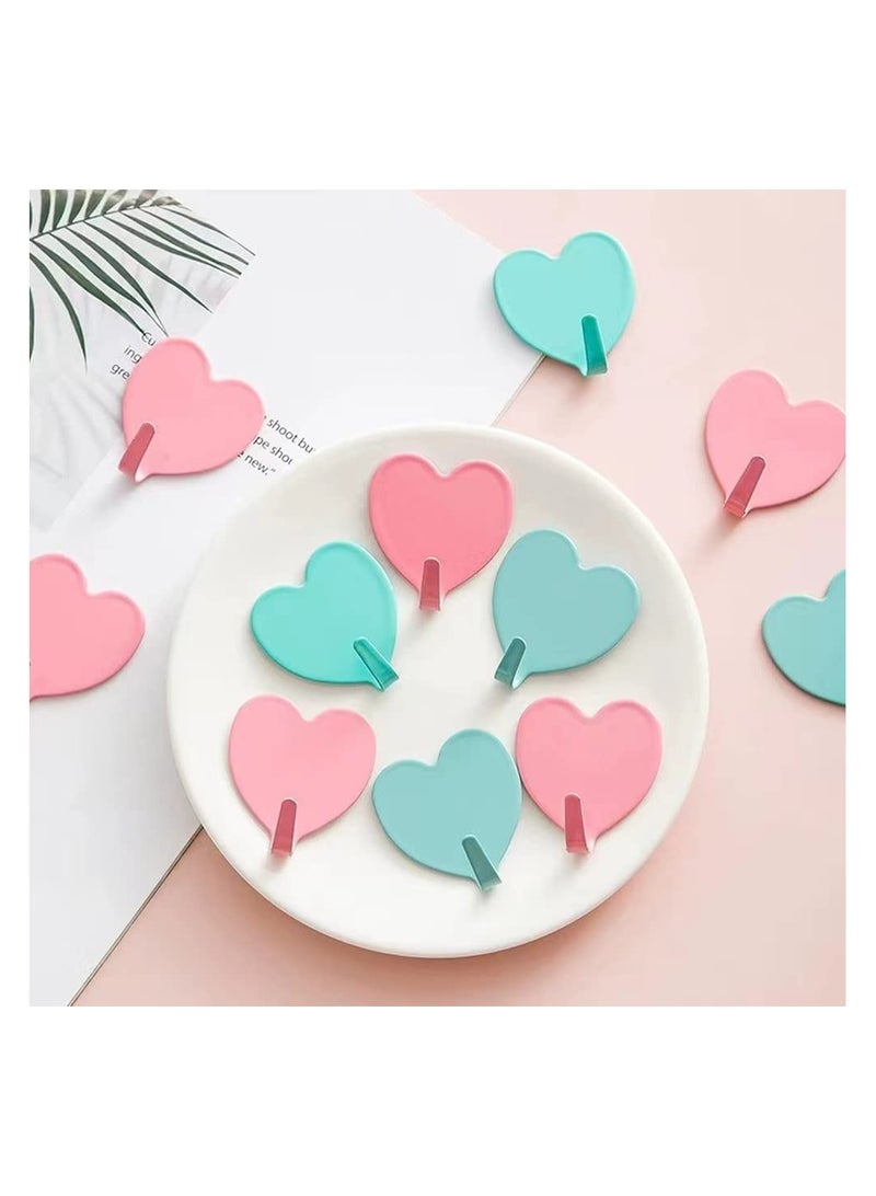 Cobest Heart Shaped Decorative Wall Hooks, 24 Pack Stainless Steel Strong Adhesive Wall Hook for Home Kitchen Bathroom, Cute Utility Hooks, for Hanging Hat, Towel, Key, Towel Hook Wall Mount - Image 4