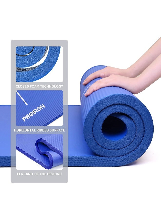 Nariele Yoga Mat Non-Slip Eco Friendly NBR All-Purpose 10mm Thick Exercise Mat High Density Anti-Tear Pilates Mat with Carrying Strap for Yoga Pilates and Gymnastics - Image 4