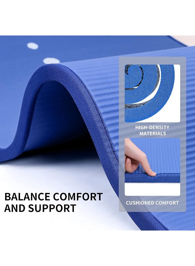 Nariele Yoga Mat Non-Slip Eco Friendly NBR All-Purpose 10mm Thick Exercise Mat High Density Anti-Tear Pilates Mat with Carrying Strap for Yoga Pilates and Gymnastics - Image 5