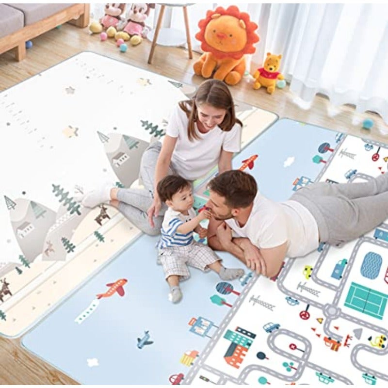 Baby Play Mat Double-Sided Crawling Mat Waterproof Play Matt Baby 180x150x0.5cm Soft Foam Play Mat Large Baby Play Mat Reversible Baby Mat XPE Padded Play Mat Non Toxic Wipeable Play Mat - Image 1