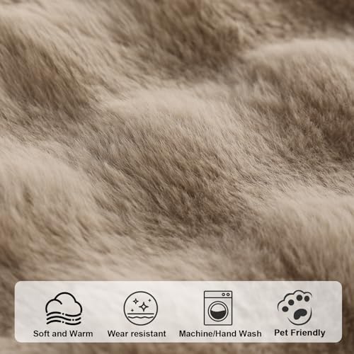 Aucrovee Soft Plush Faux Fur Couch Cover, Thick Warm Fuzzy Sectional Sofa Covers for 3 Cushion Couch Sofa Non Slip Slipcover, Furniture Protector Covers for Pets(1 PCS 36"x82" Dark Grey) - Image 5