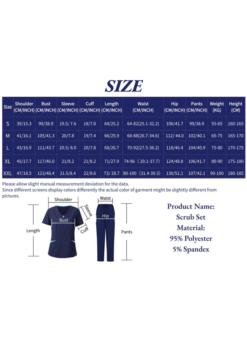 Loquat Womens Men Medical Scrubs Set Medical Uniform Set Gray - Image 2