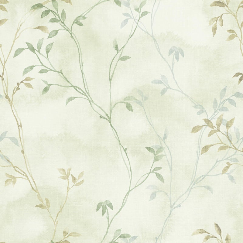 VaryStyle Light Green/Yellow Tree Branches Wallpaper Foggy Tree Twigs Leaf Peel and Stick Wallpaper Vintage Contact Paper for Cabinets Walls 17.7"x118" Self Adhesive Vinyl Roll for Bedroom Bathroom - Image 1