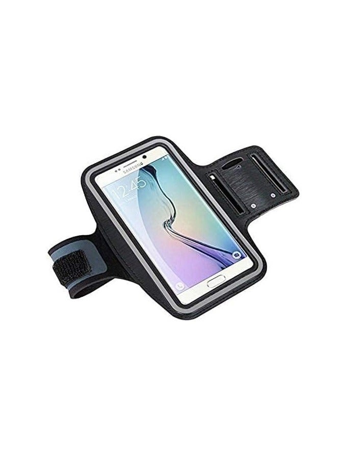 بامير حامل ذراع للهاتف مع حامل للمفاتيح وفتحة للبطاقة، حزام ذراع لتمارين الجري في صالة الألعاب الرياضية مقاوم للماء للهاتف حتى 6.2 بوصة، آيفون وسامسونج قابل للتعديل لتمارين الجري في صالة الألعاب الرياضية - Image 5