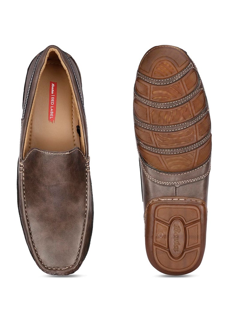 Red Label Bata Men's Slip-on Loafer - BROWN (8 UK) (8514989) - Image 4