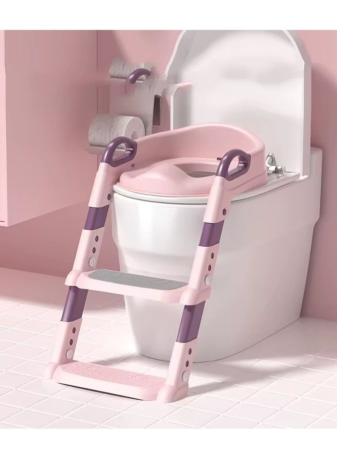 أولودينيز  مقعد تدريب الأطفال على الحمام مع سلم - تصميم قابل للطي، درجات غير قابلة للانزلاق، ومقعد مبطن مريح - Image 1
