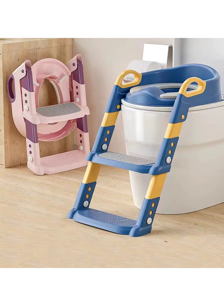 أولودينيز  مقعد تدريب الأطفال على الحمام مع سلم - تصميم قابل للطي، درجات غير قابلة للانزلاق، ومقعد مبطن مريح - Image 2