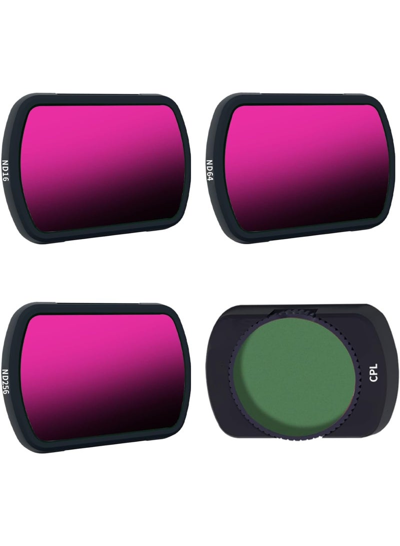 Infi-vo 4 Pack Osmo Pocket 3 Filter Kit，(CPL/UV/ND16/ND32)Filter Set Compatible with DJI Osmo Pocket 3,Multi-Coated Optical Glass Filter Drone Camera Accessories - Image 1