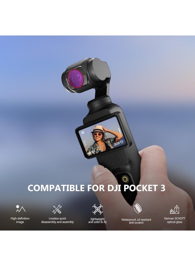 Infi-vo 4 Pack Osmo Pocket 3 Filter Kit，(CPL/UV/ND16/ND32)Filter Set Compatible with DJI Osmo Pocket 3,Multi-Coated Optical Glass Filter Drone Camera Accessories - Image 3