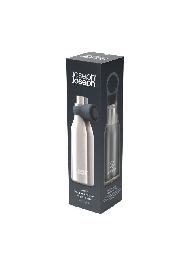 Joseph Joseph - Loop Vacuum Insulated Stainless Steel Elegant Water Bottle Silver 500 ml 81121 - Image 1