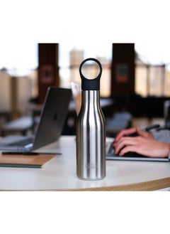 Joseph Joseph Loop Vacuum Insulated Stainless Steel Elegant Water Bottle Silver 500 ml 81121  - Image 4