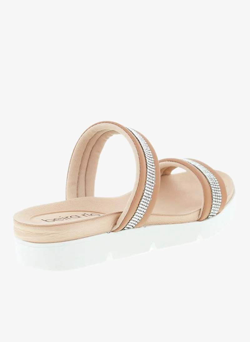 Beira Rio Nude Flat Sandals for Women – Stylish Ladies Flat Sandals & Comfortable Flat Slippers for Women | Best Price UAE