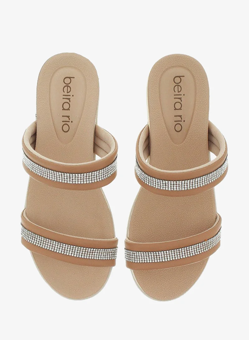Beira Rio Nude Flat Sandals for Women – Stylish Ladies Flat Sandals & Comfortable Flat Slippers for Women | Best Price UAE