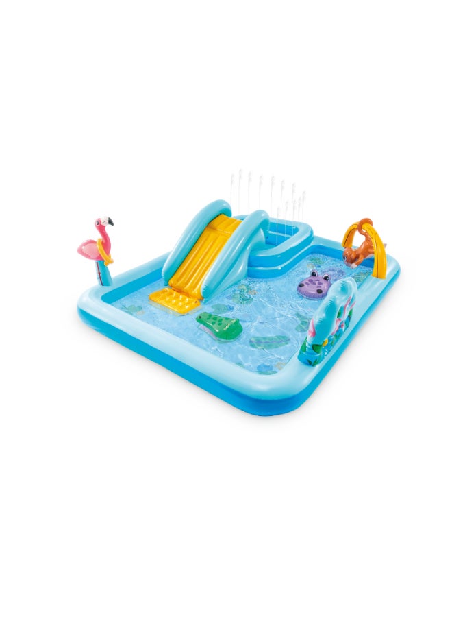 INTEX Jungle Adventure Inflatable Play Center with Slide & Water Sprayer – 244cm x 198cm x 71cm – Ages 2+ 244x198x71cm - Image 2
