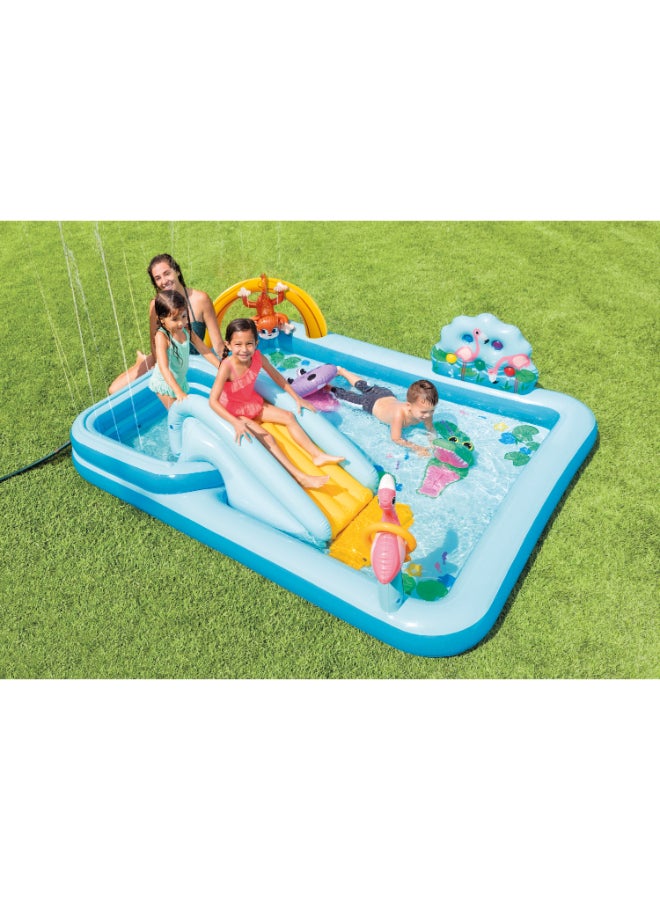 INTEX Jungle Adventure Inflatable Play Center with Slide & Water Sprayer – 244cm x 198cm x 71cm – Ages 2+ 244x198x71cm - Image 4