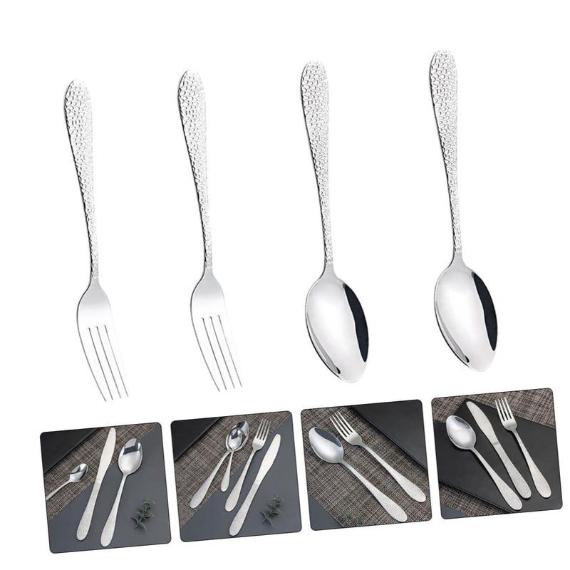 Stainless Steel Snake Pattern Spoon Fork Tableware Set Kitchen Accessory Kit - Image 5