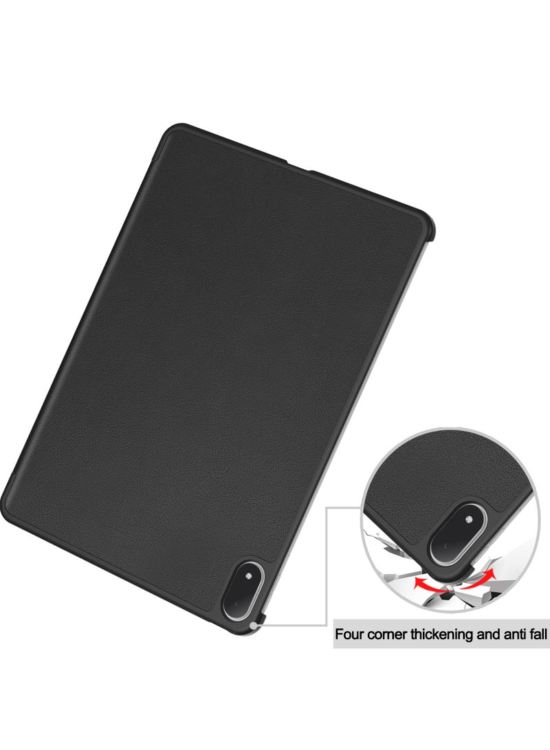 حالة لـ OnePlus Pad 3 / Pad 2 Pro 13.2 بوصة 2025 ثلاثية الضعف حالة ذكية زوايا عرض متعددة تقف غلاف جلد صلب غطاء ذكي w / غطاء حالة النوم التلقائي / الاستيقاظ / اللوح الرقيق (الأزرق البحري) - Image 4