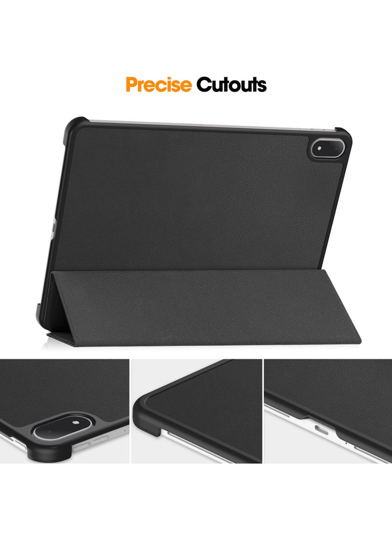 حالة لـ OnePlus Pad 3 / Pad 2 Pro 13.2 بوصة 2025 ثلاثية الضعف حالة ذكية زوايا عرض متعددة تقف غلاف جلد صلب غطاء ذكي w / غطاء حالة النوم التلقائي / الاستيقاظ / اللوح الرقيق (الأزرق البحري) - Image 3