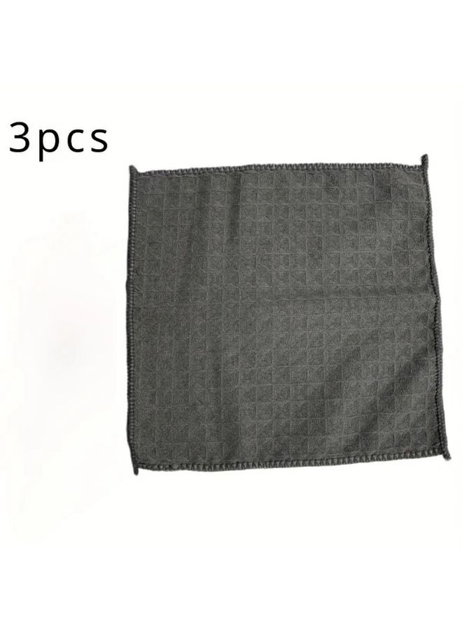 3pcs Gray Lint Free Barista Towels For Coffee Machines And Tea Shops Cleaning Cloth - Image 1