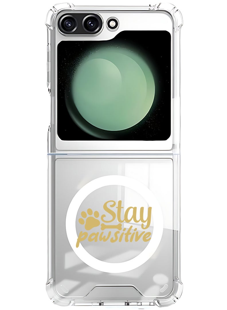Theodor Magnetic Case for Samsung Galaxy Z Flip 6 Compatible with MagSafe Wireless Charging, Shockproof Phone Bumper Cover Stay pawsitive  - Image 1