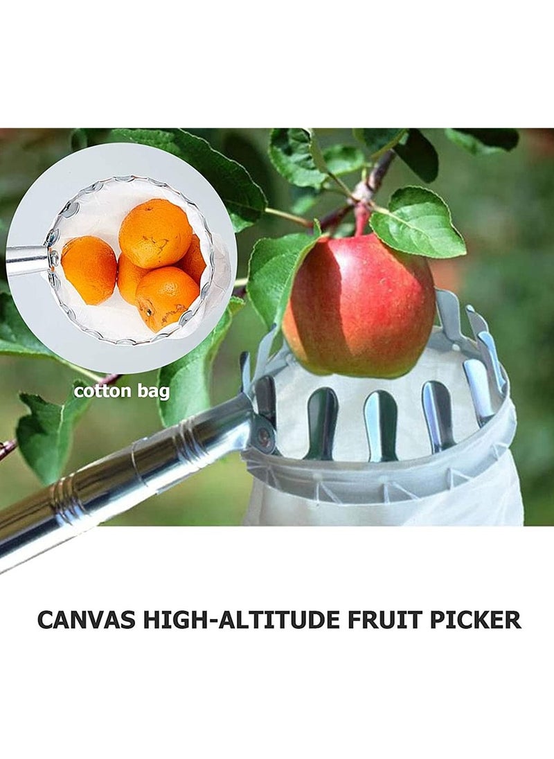SYOSI Metal Fruit Picker, SYOSI Agricultural 16 CM Fruit Picker Bag Garden Fruit Picker Head Harvest Basket, Easy to Use Fruit Picking High Altitude Fruit Picker Catcher for Getting Oranges Peach Pear  - Image 3