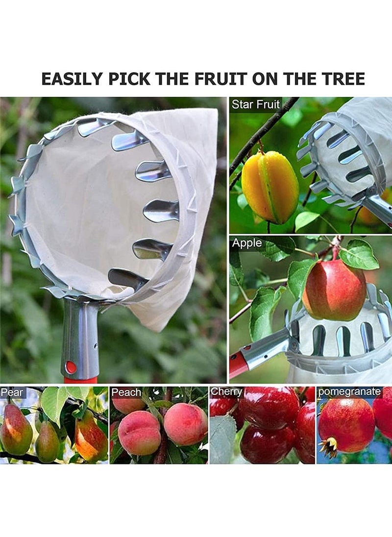 SYOSI Metal Fruit Picker, SYOSI Agricultural 16 CM Fruit Picker Bag Garden Fruit Picker Head Harvest Basket, Easy to Use Fruit Picking High Altitude Fruit Picker Catcher for Getting Oranges Peach Pear  - Image 2