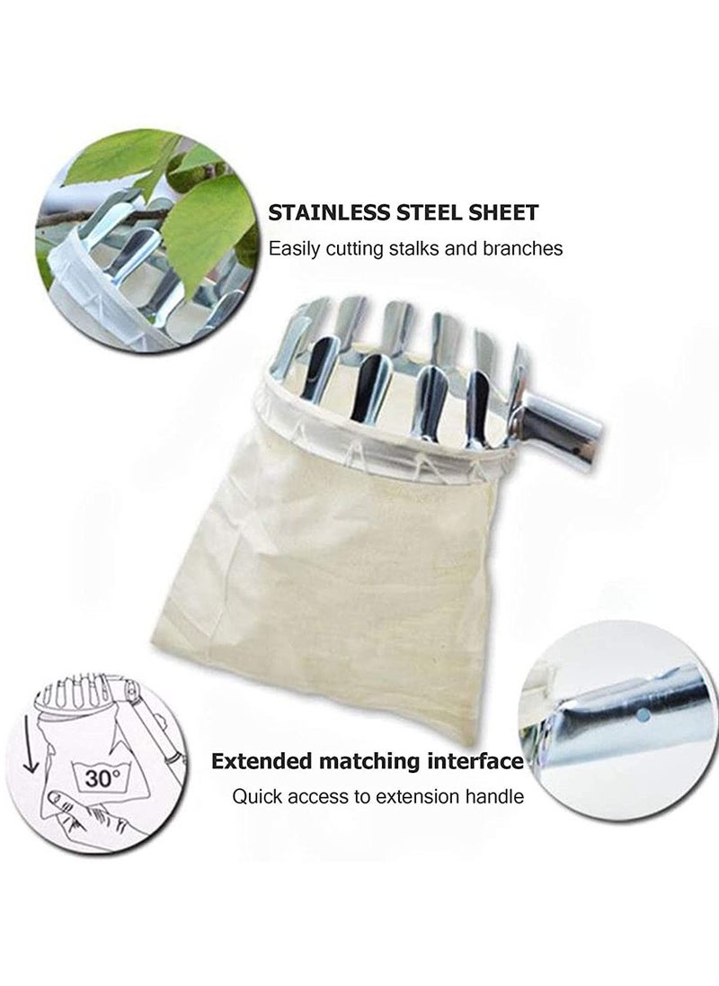 SYOSI Metal Fruit Picker, SYOSI Agricultural 16 CM Fruit Picker Bag Garden Fruit Picker Head Harvest Basket, Easy to Use Fruit Picking High Altitude Fruit Picker Catcher for Getting Oranges Peach Pear  - Image 5